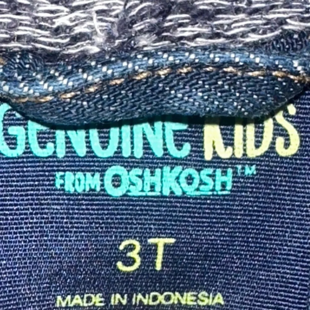 OshKosh B'gosh Blue Jean Jacket with Quilted Hood Size 3t